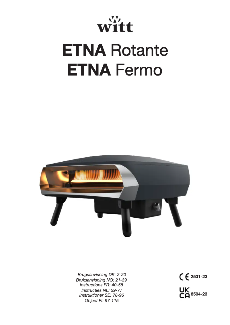 First page image of the manual for ETNA Rotante