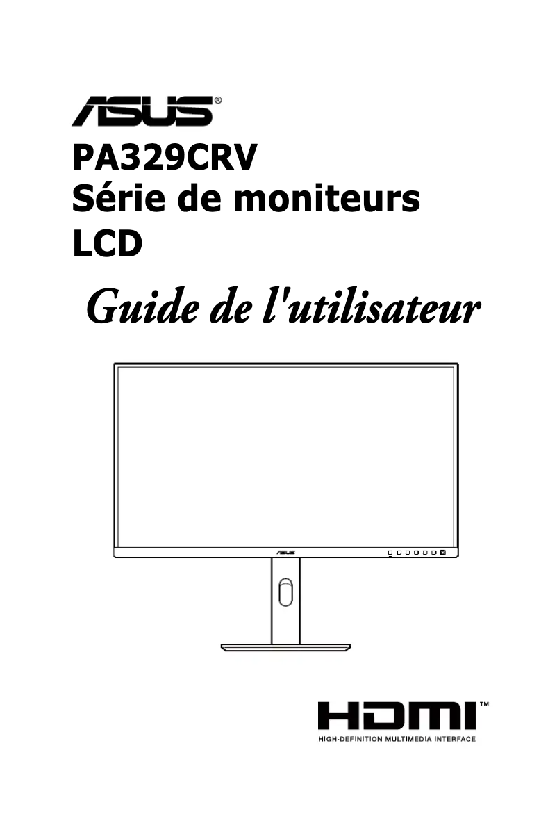 First page image of the manual for ProArt PA329CRV