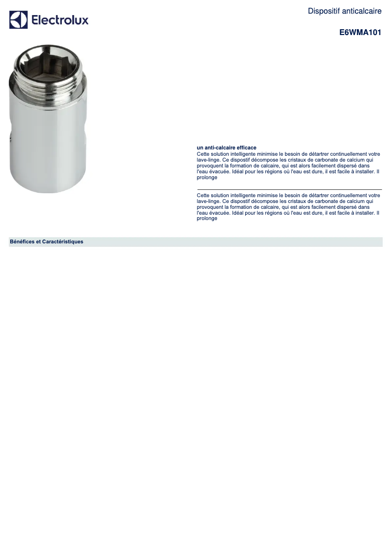 Page 1 of the manual User Manual Electrolux E6WMA101