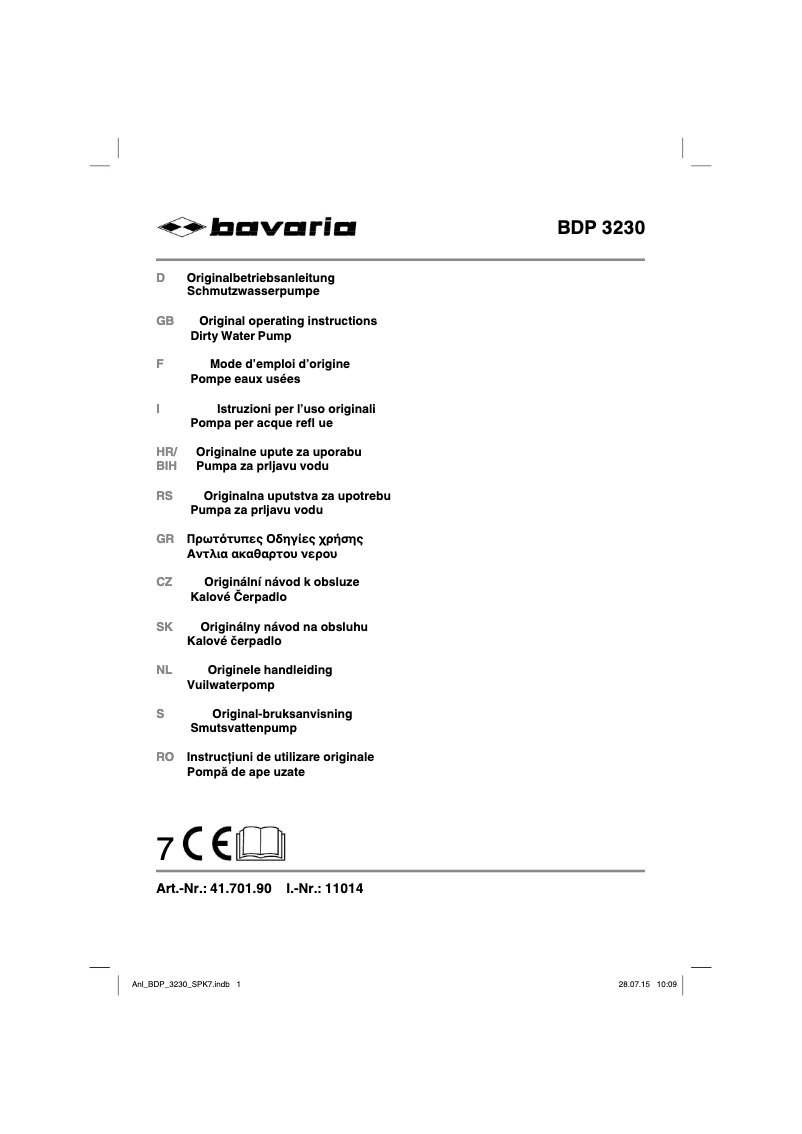 Page 1 of the manual User Manual Einhell BDP 3230