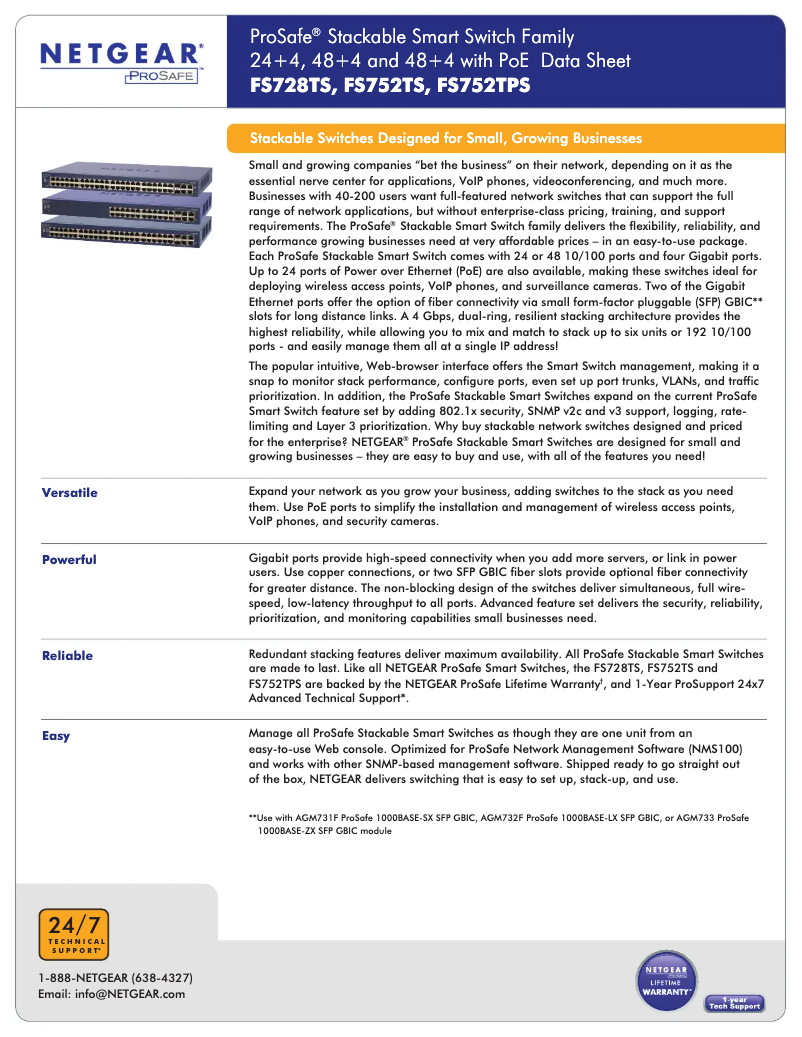 First page image of the manual for FS728TS