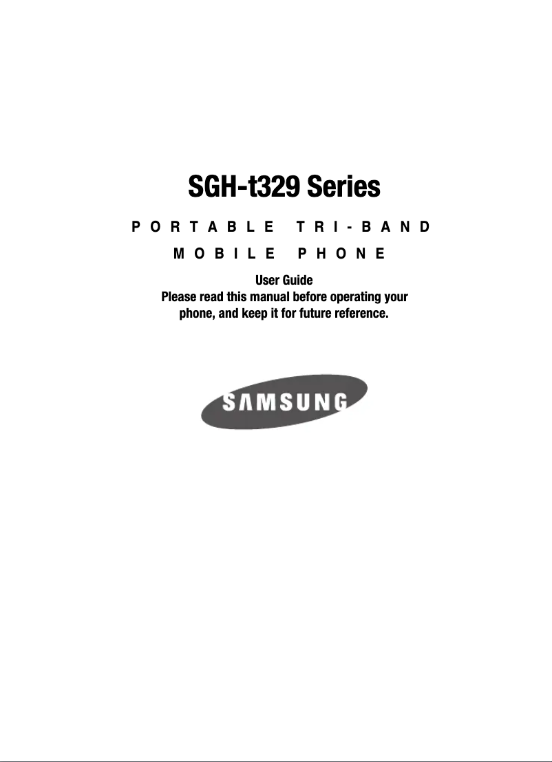First page image of the manual for SGH-T329