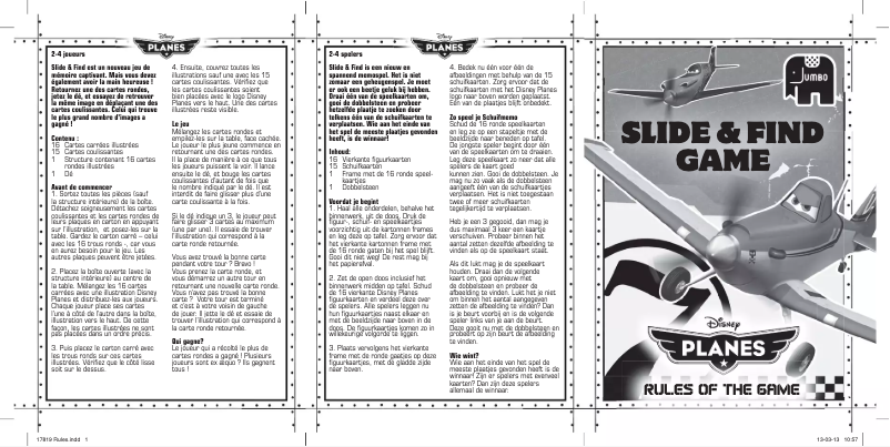 First page image of the manual for Disney Planes Slide and Find Game