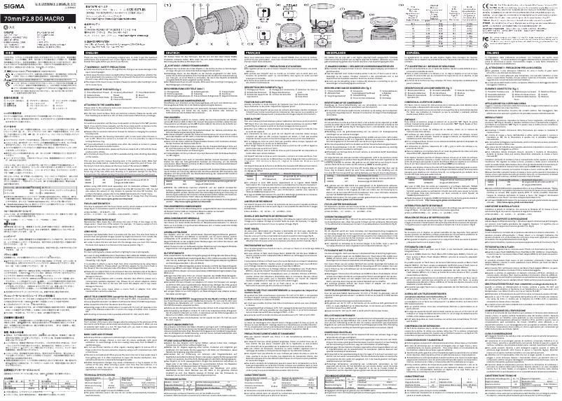 First page image of the manual for 70mm f/2.8 DG Macro Art Canon EF