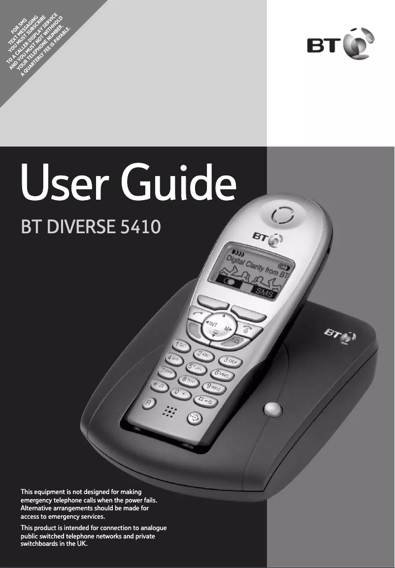 First page image of the manual for Diverse 5410