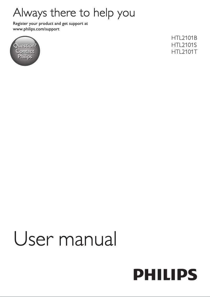 Page 1 of the manual Instruction Manual Philips HTL2101S