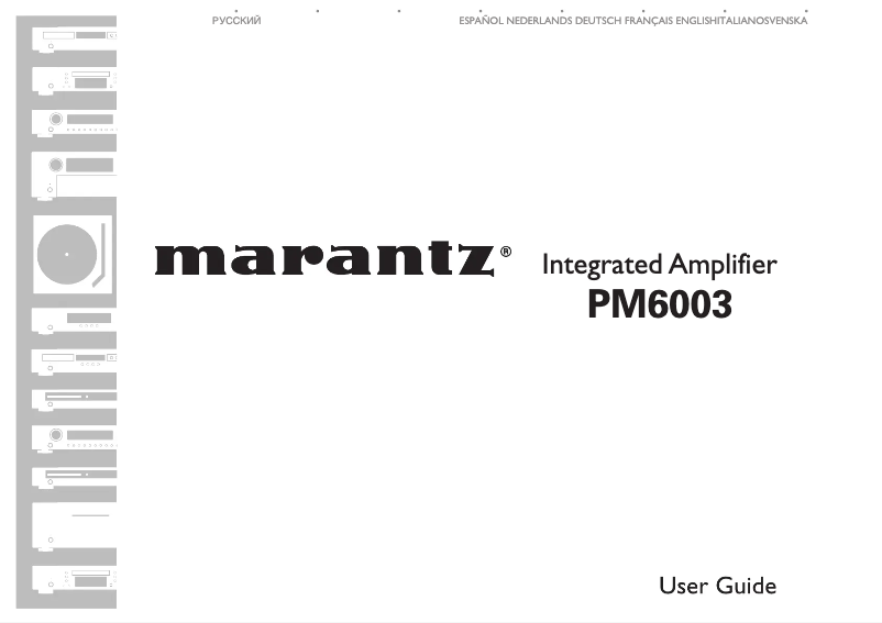 First page image of the manual for PM6003SG