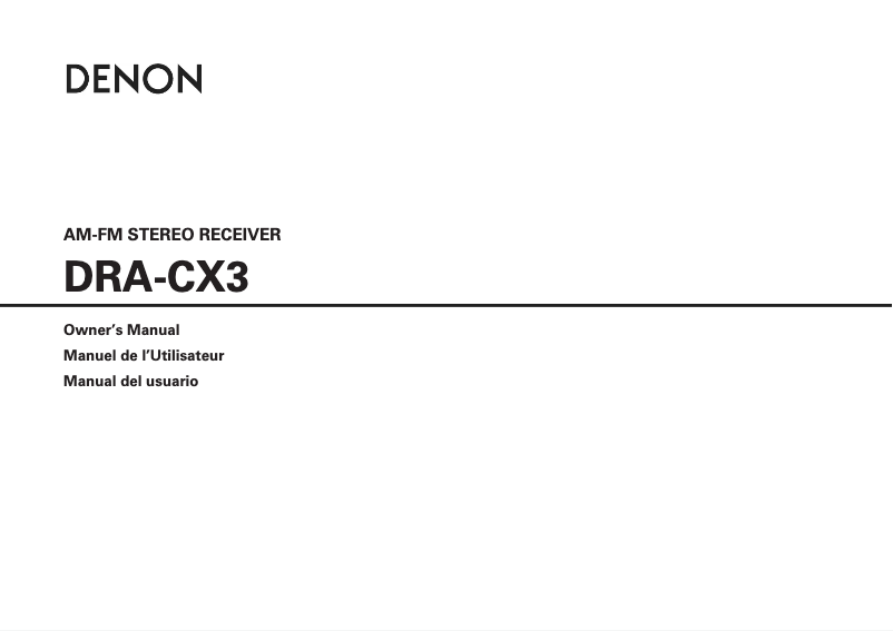 Page 1 of the manual User Manual Denon DRA-CX3