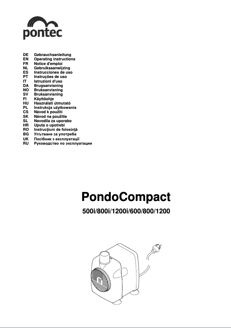 Page 1 of the manual User Manual Pontec PondoCompact 800