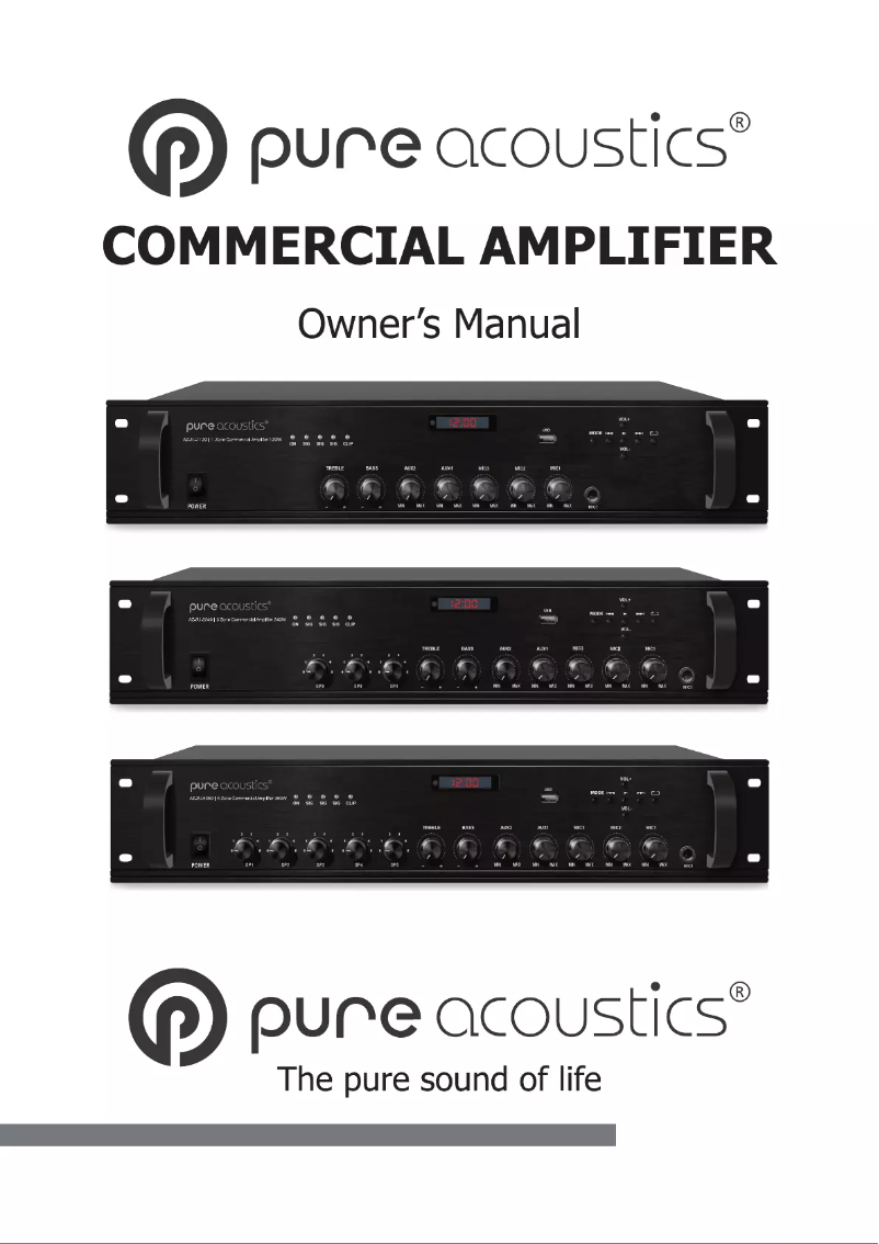 Page 1 of the manual User Manual Pure Acoustics AZ-2U-1120