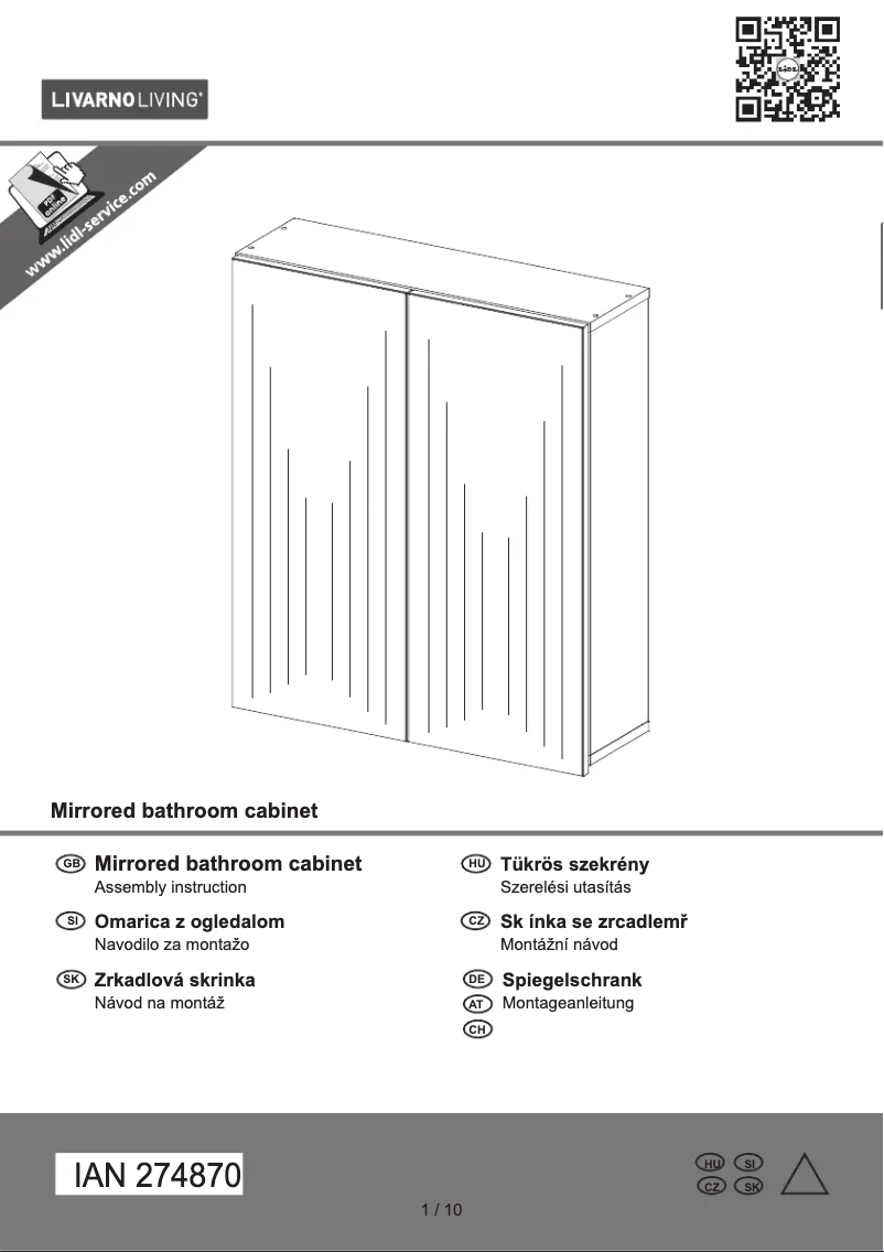 First page image of the manual for IAN 274870