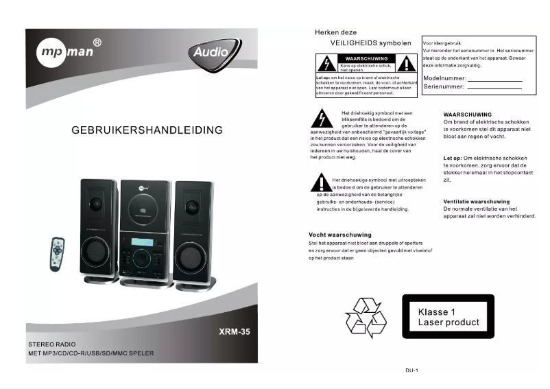 Image de la première page du manuel de l'appareil XRM35