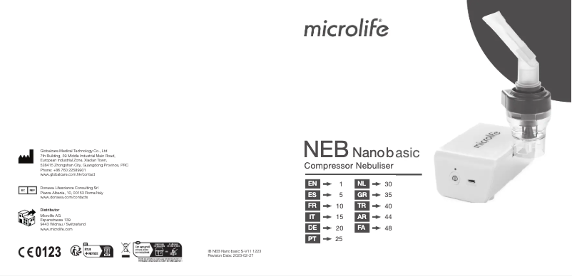 Image de la première page du manuel de l'appareil NEB NANO basic