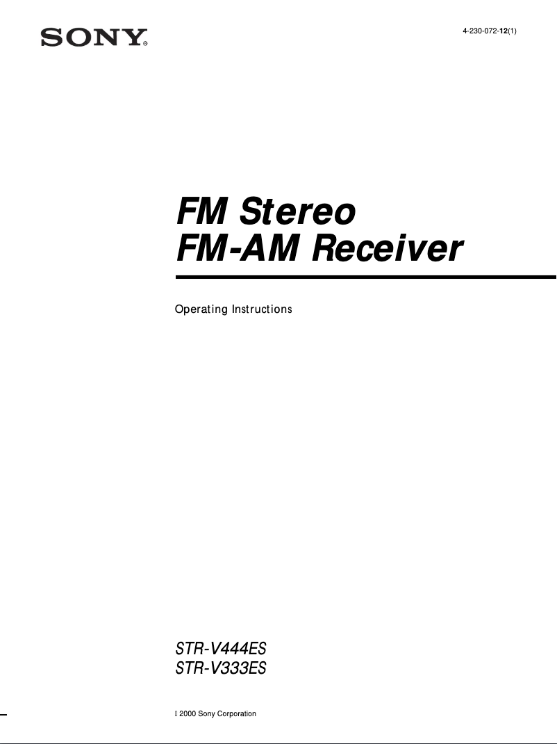 First page image of the manual for STR-V333ES