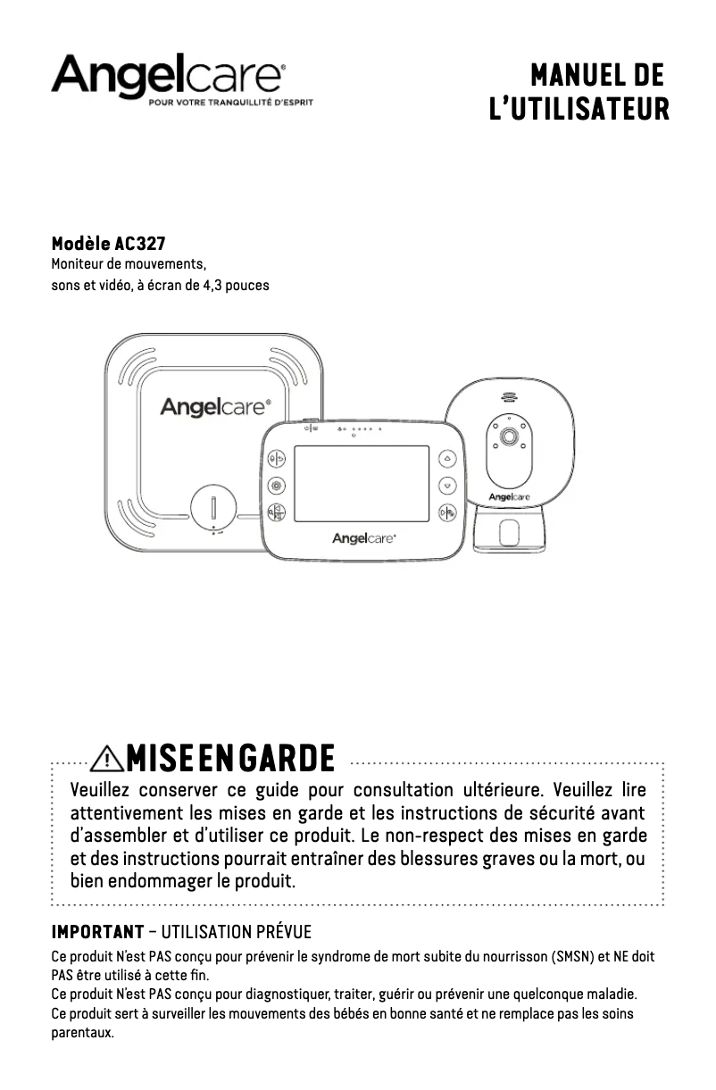 Page 1 of the manual User Manual Angelcare AC320