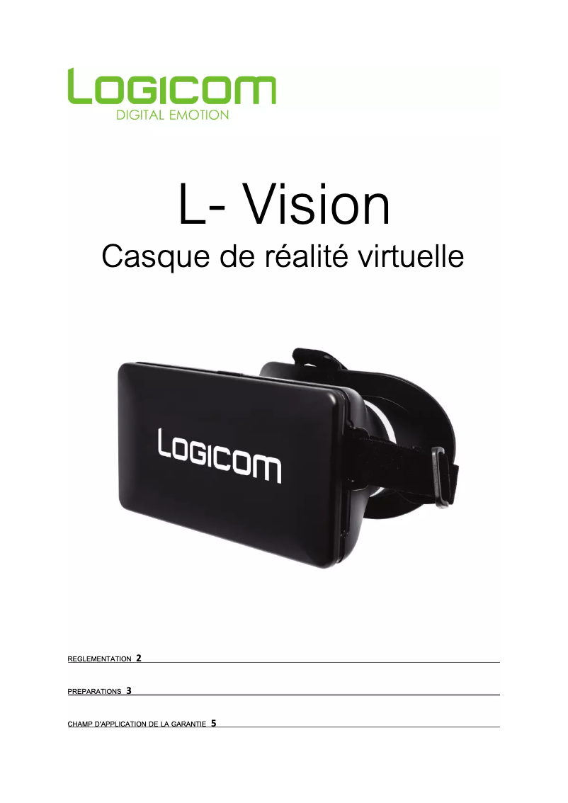 Page 1 of the manual User Manual Logicom L-VISION