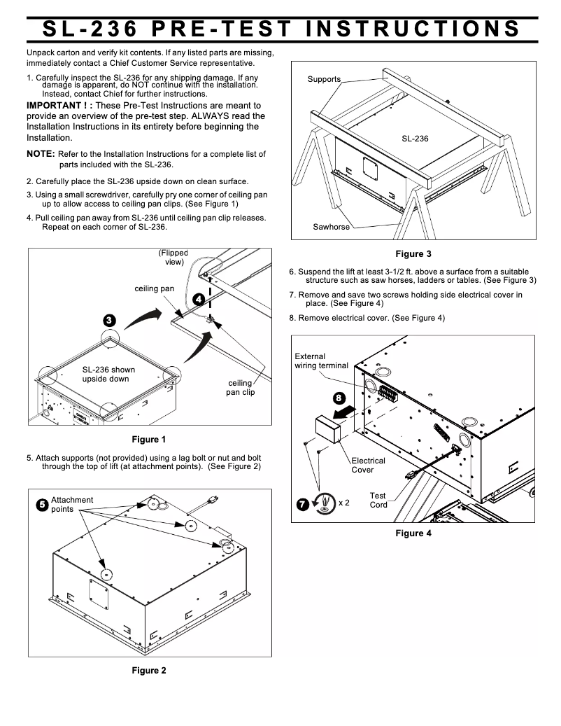 Page 1 of the manual User Manual Chief SL236SPI