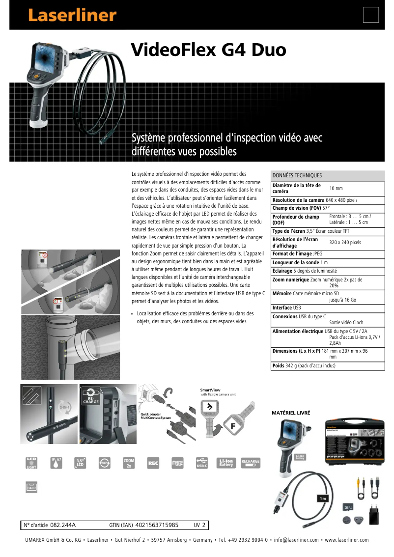 First page image of the manual for VideoFlex G4 Duo