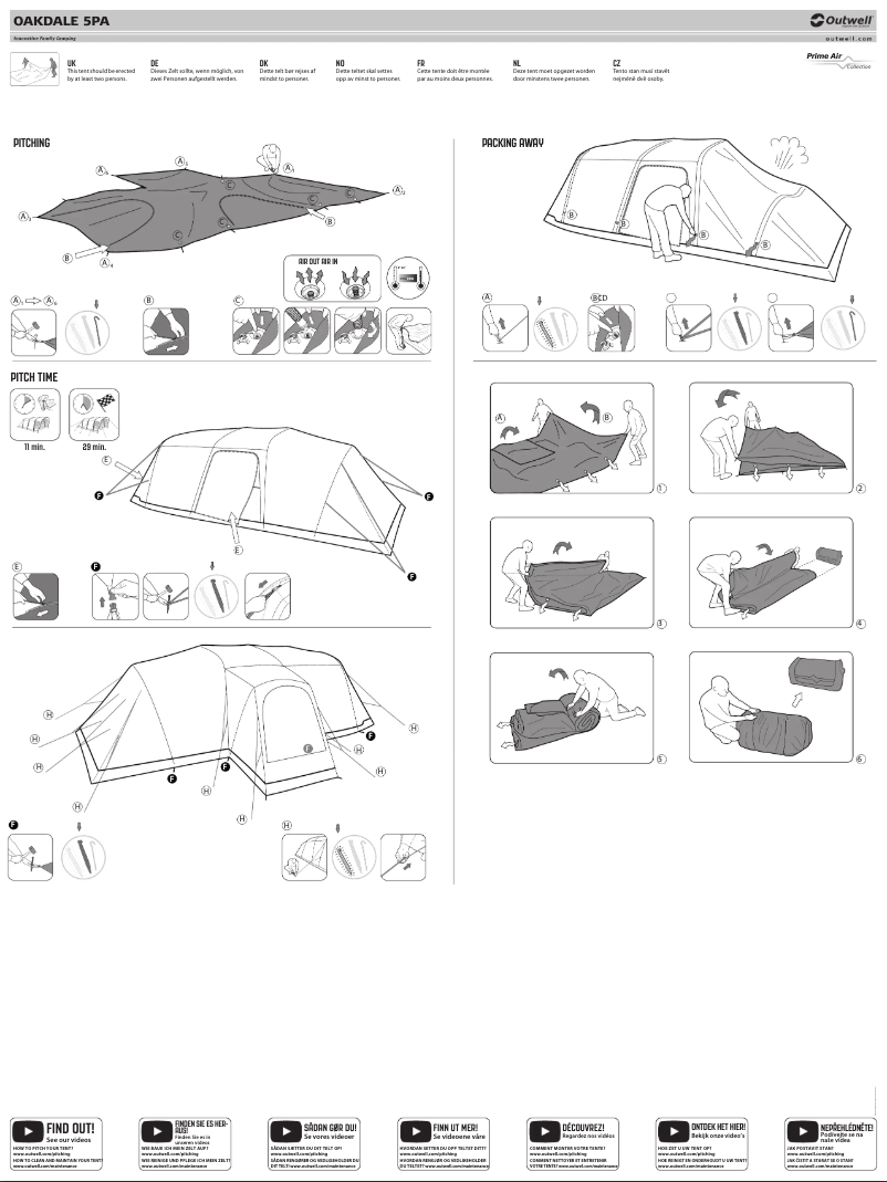 Page 1 of the manual Installation Guide Outwell Oakdale 5PA