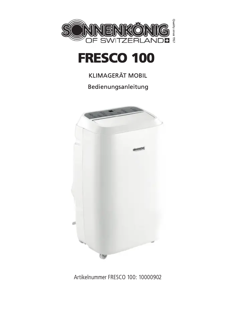 First page image of the manual for Fresco 100