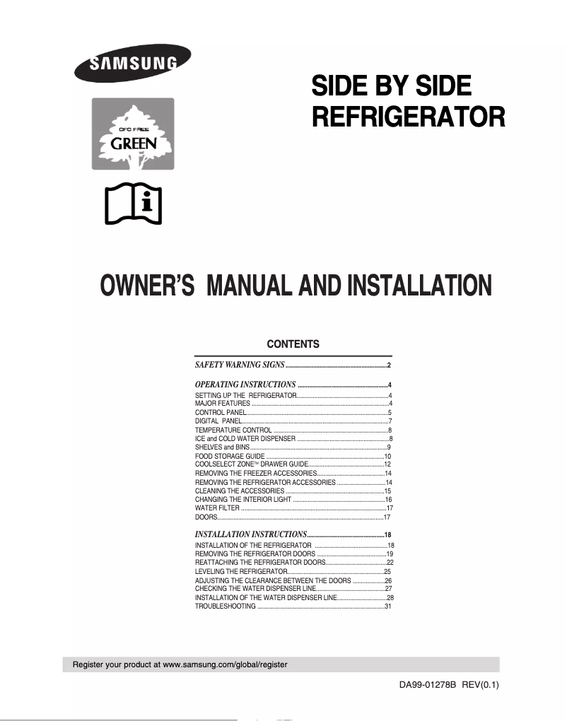 First page image of the manual for K70KWSW