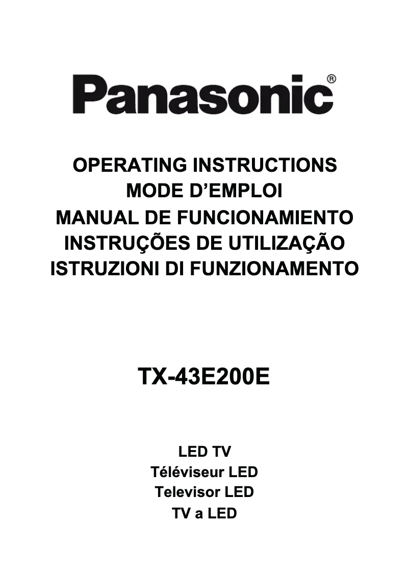 Page 1 of the manual User Manual Panasonic Viera TX-43E200E