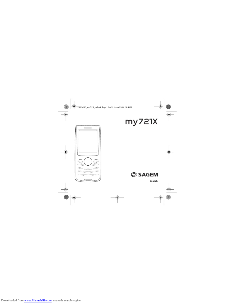 Page 1 of the manual User Manual Sagem MY721X