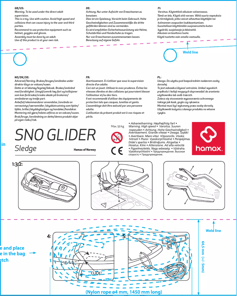 First page image of the manual for Sno Glider