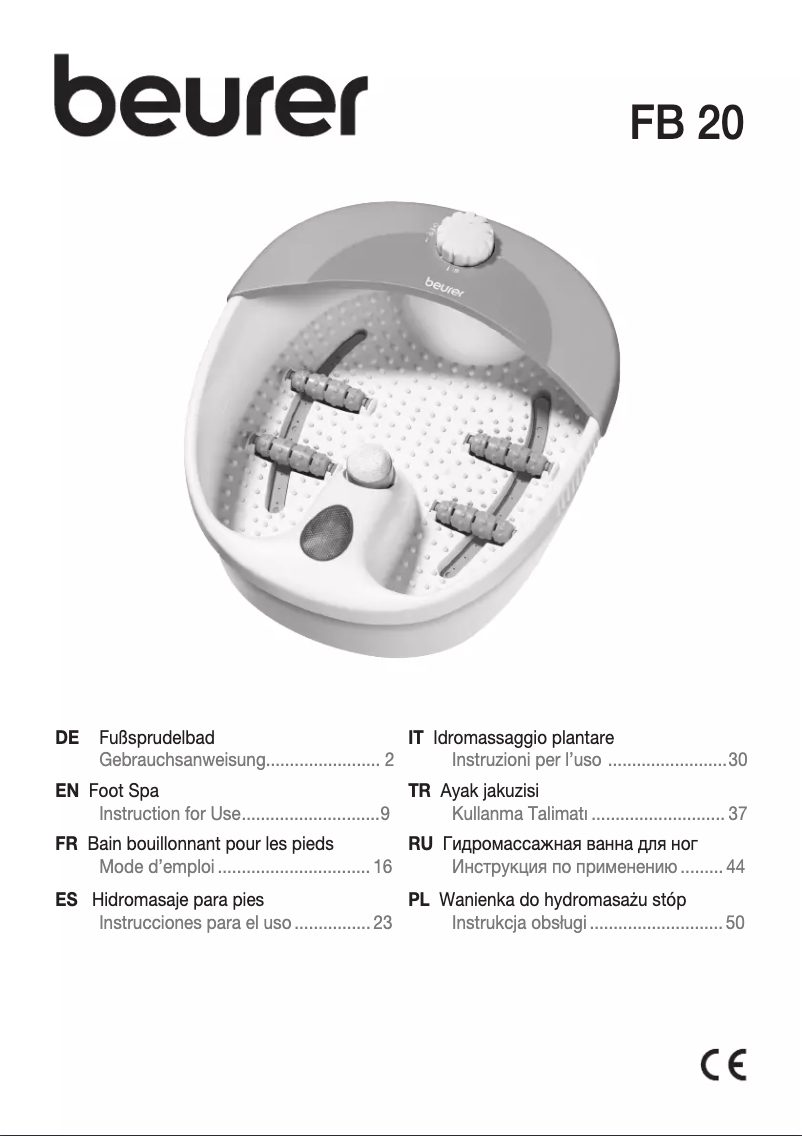 First page image of the manual for FB 20