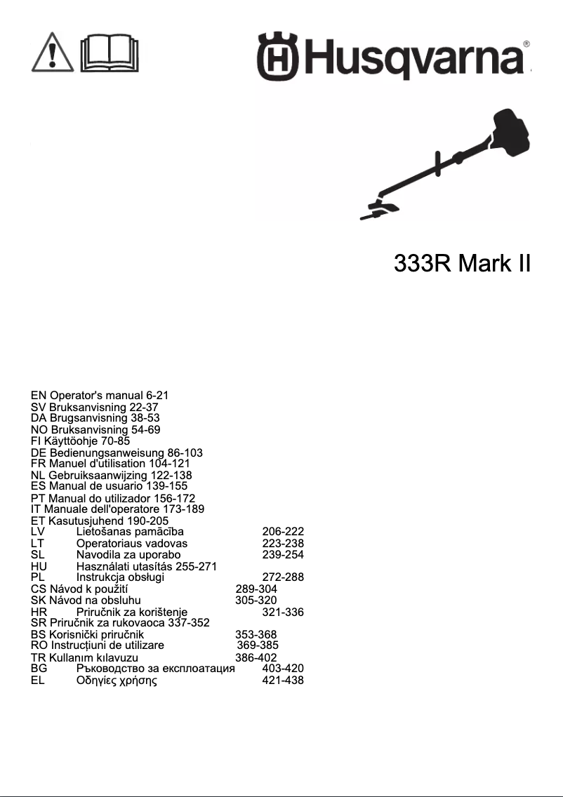 First page image of the manual for 333R II
