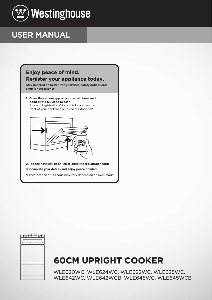 Page 1 of the manual User Manual Westinghouse WLE642WCB