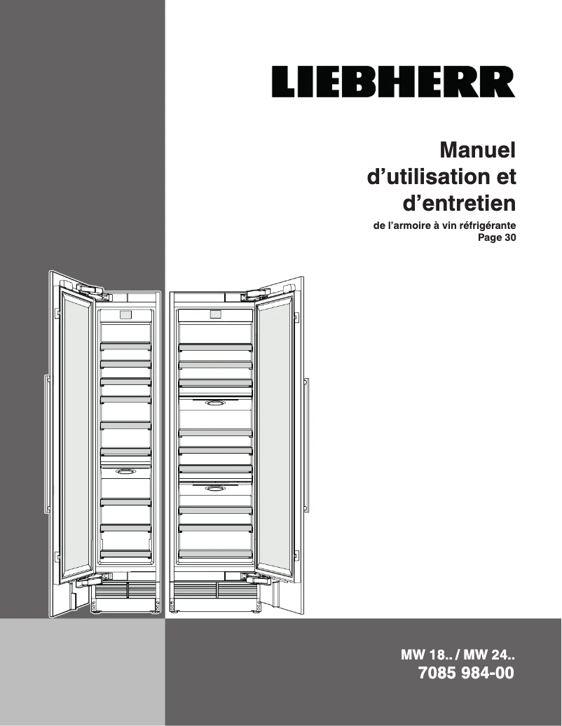 Page 1 of the manual User Manual Liebherr MW-1801