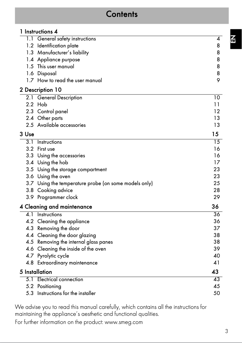 First page image of the manual for SPSK60IB9