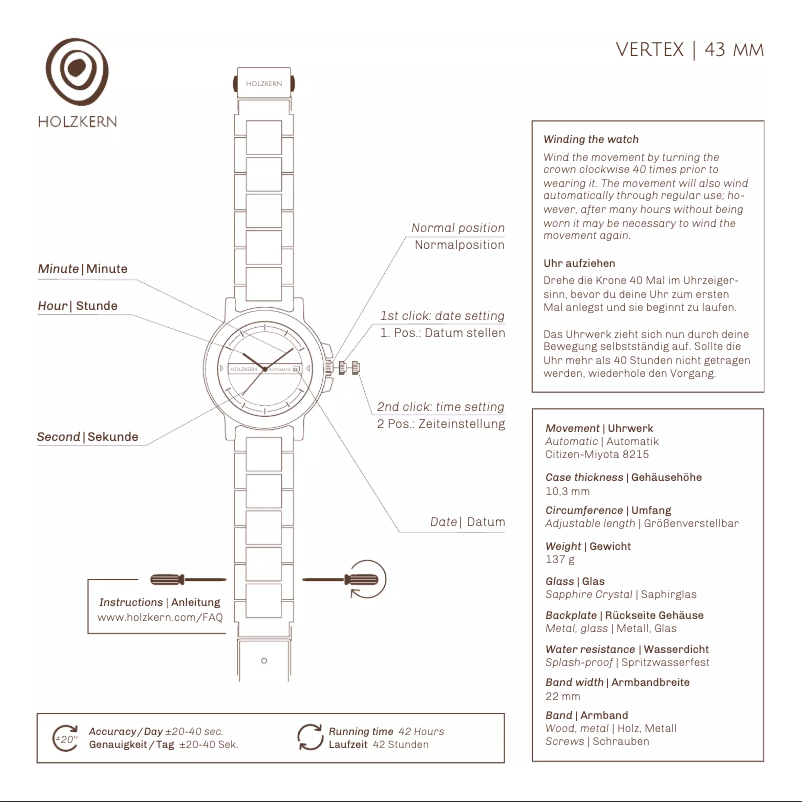 Page 1 of the manual User Manual Holzkern Titlis