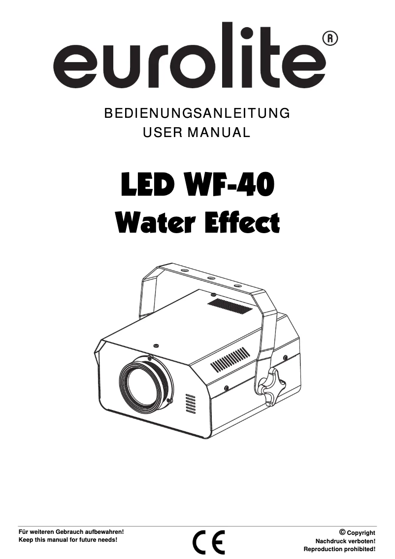 First page image of the manual for LED WF-40