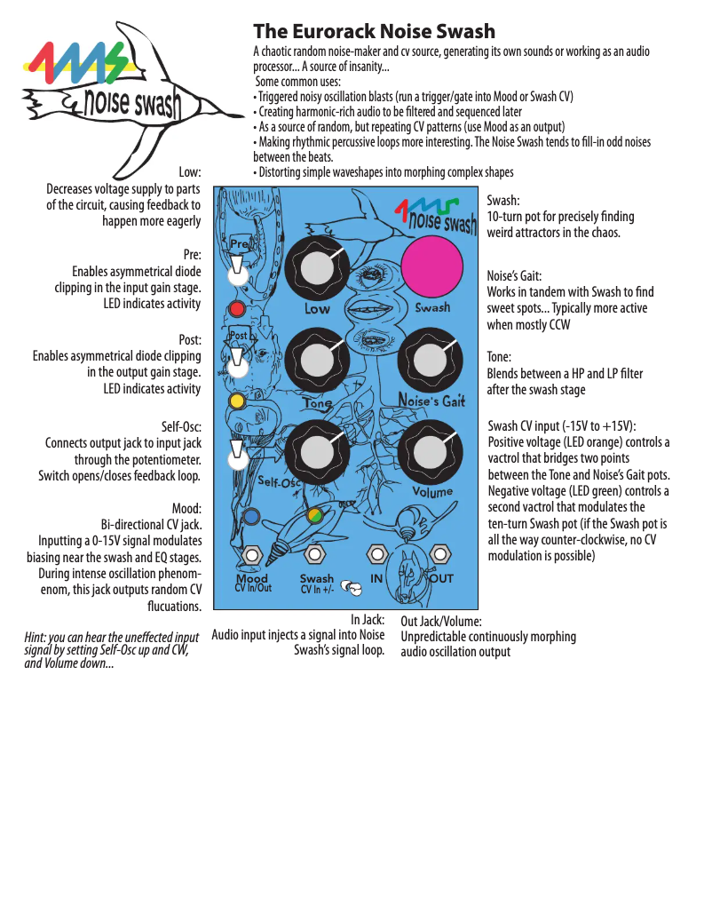 First page image of the manual for Noise Swash