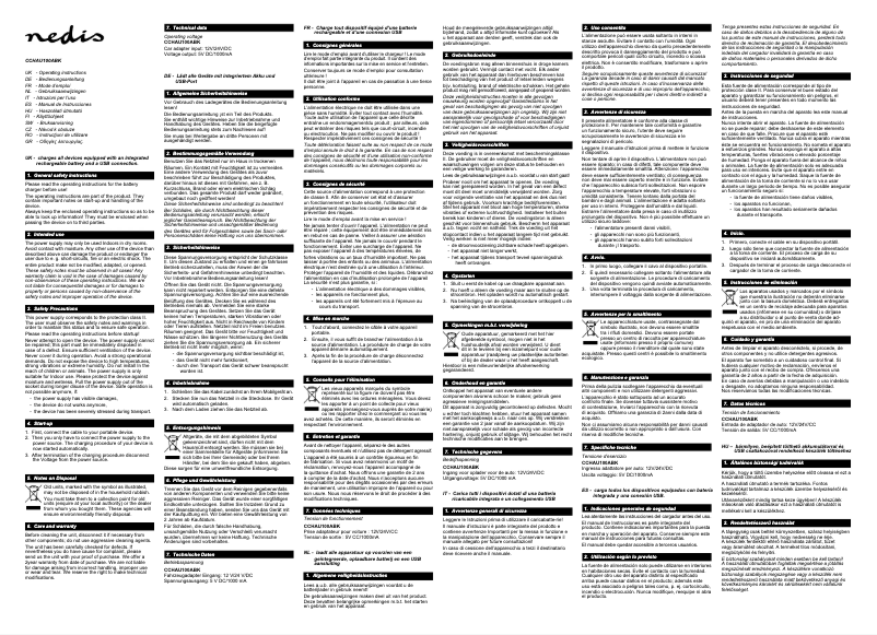 Page 1 of the manual User Manual Nedis CCHAU100ABK