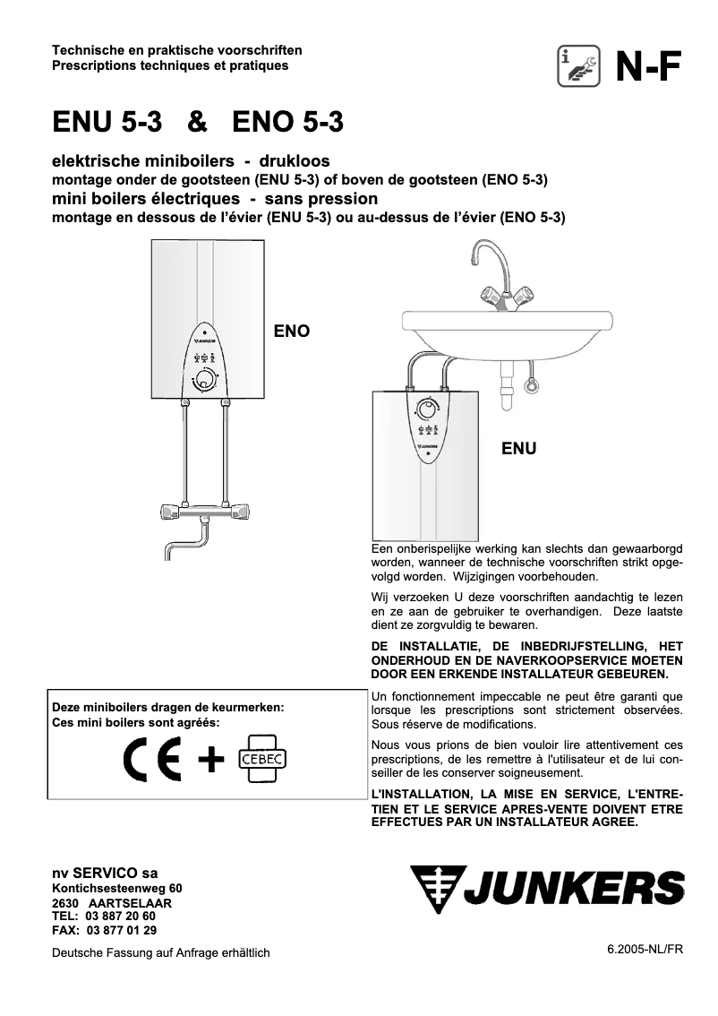 Page 1 of the manual User Manual Junkers ENU 5-3