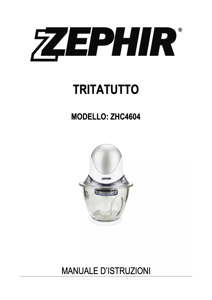 Image de la première page du manuel de l'appareil ZHC4604