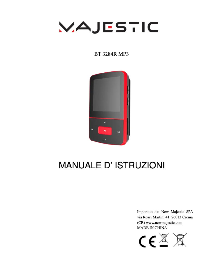 Page 1 of the manual User Manual Majestic BT-3284R