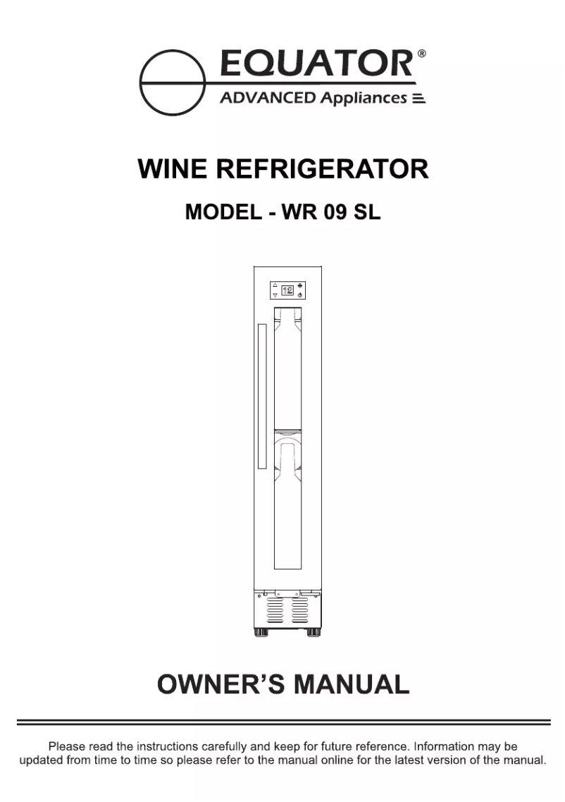First page image of the manual for WR09SL