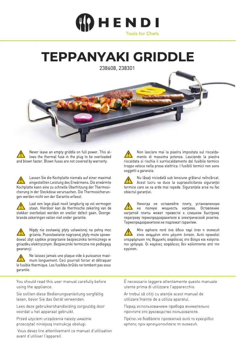 Page 1 of the manual User Manual Hendi 238301