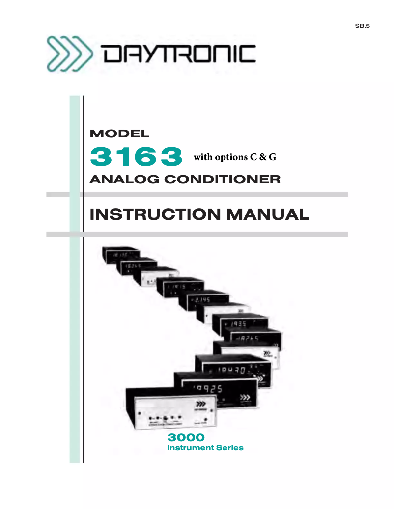 Page 1 of the manual User Manual Daytronic 3163FG