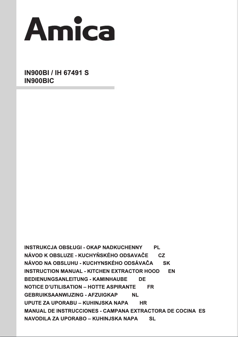 Page 1 of the manual User Manual Amica IN900BIC