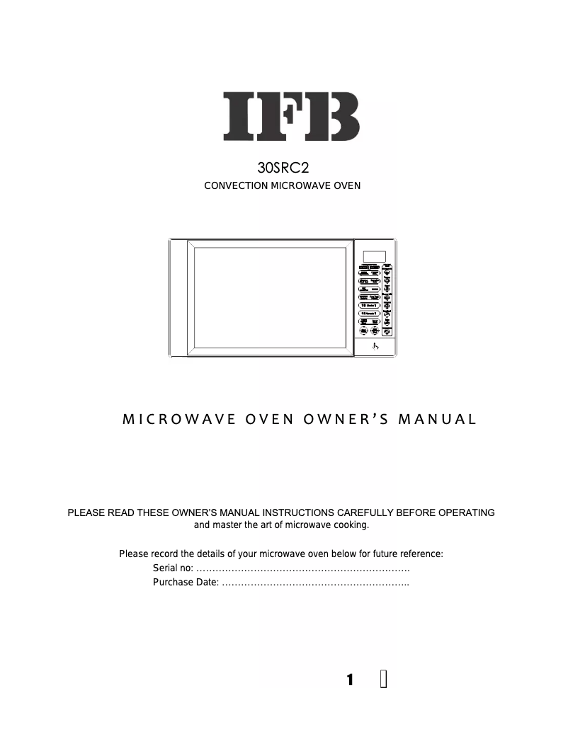 Page 1 of the manual User Manual IFB 30SRC2
