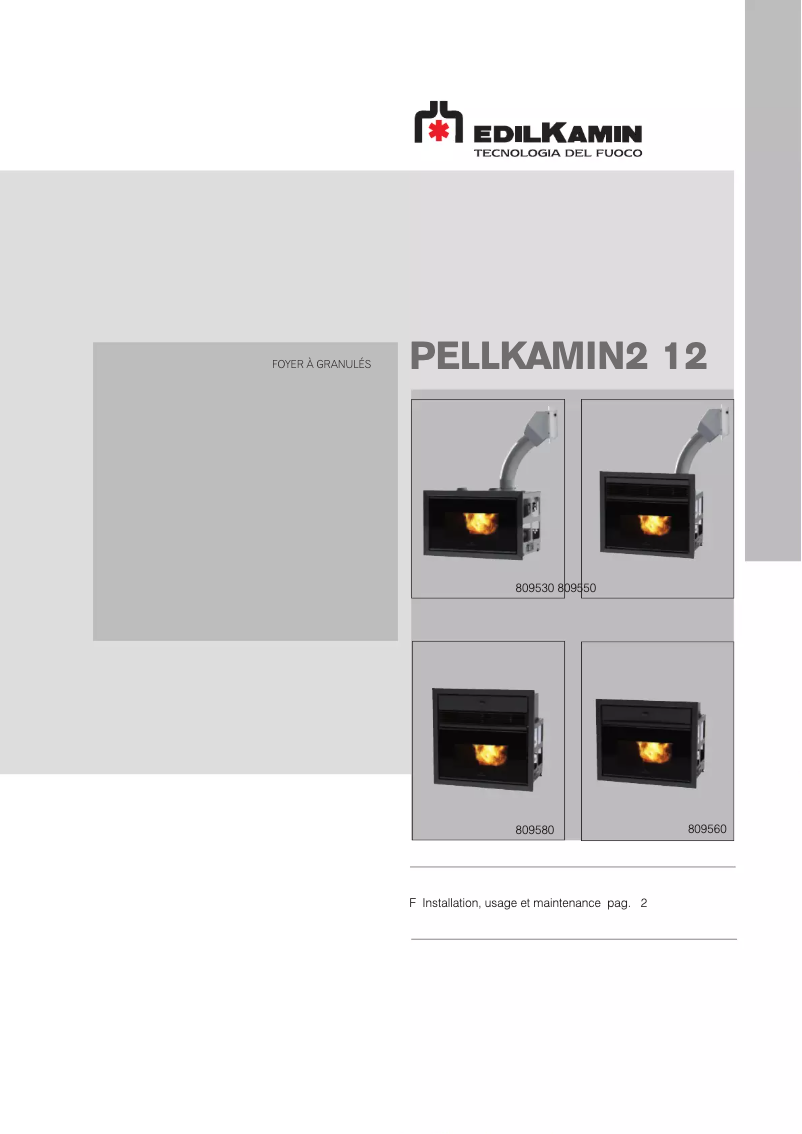 First page image of the manual for PELLKAMIN2 12