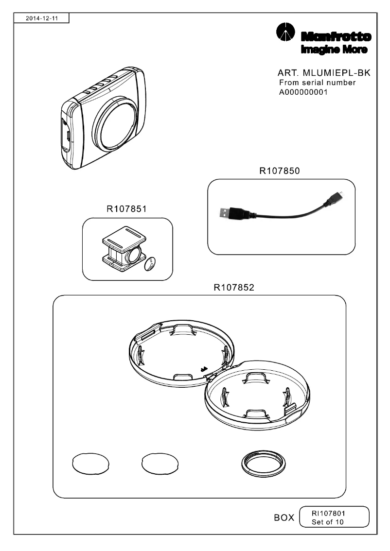 Page 1 of the manual User Manual Manfrotto MLUMIEPL-BK