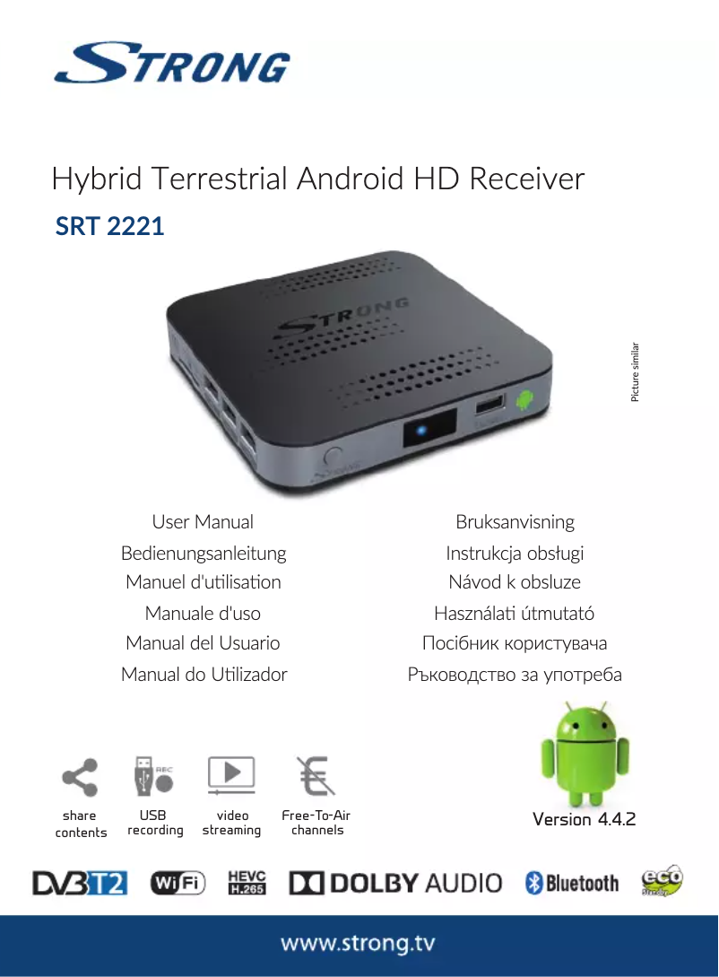 First page image of the manual for SRT 2221