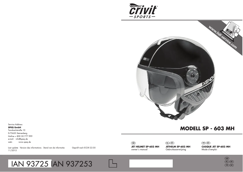 Page 1 of the manual User Manual Crivit IAN 93727