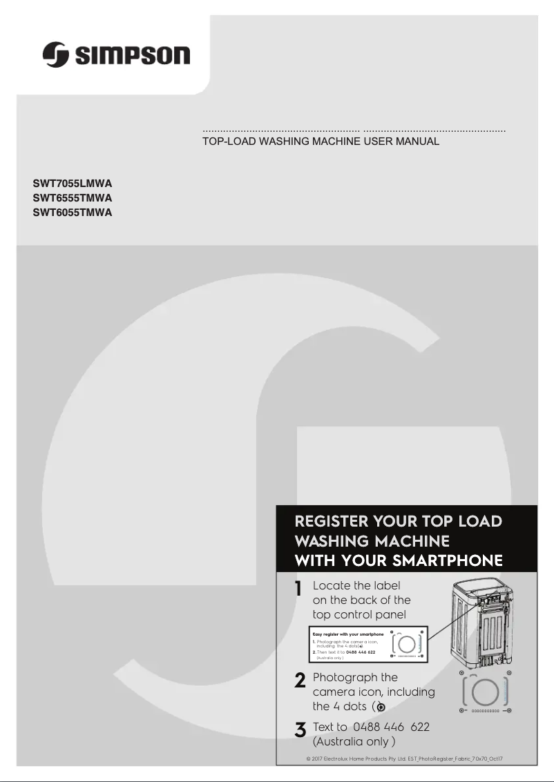 First page image of the manual for SWT7055LMWA
